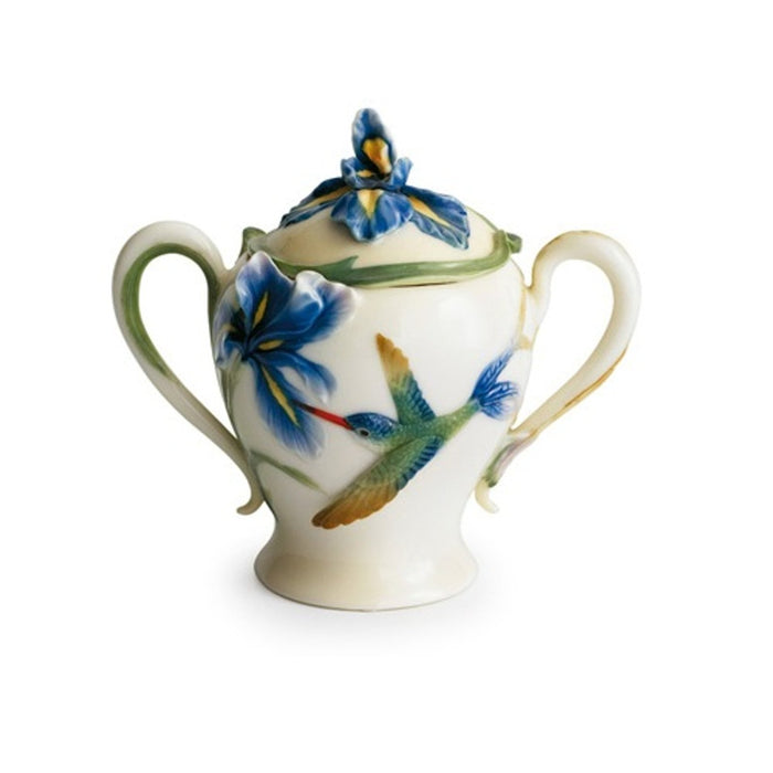 Franz Porcelain Franz Collection Long Tail Hummingbird Sugar Jar