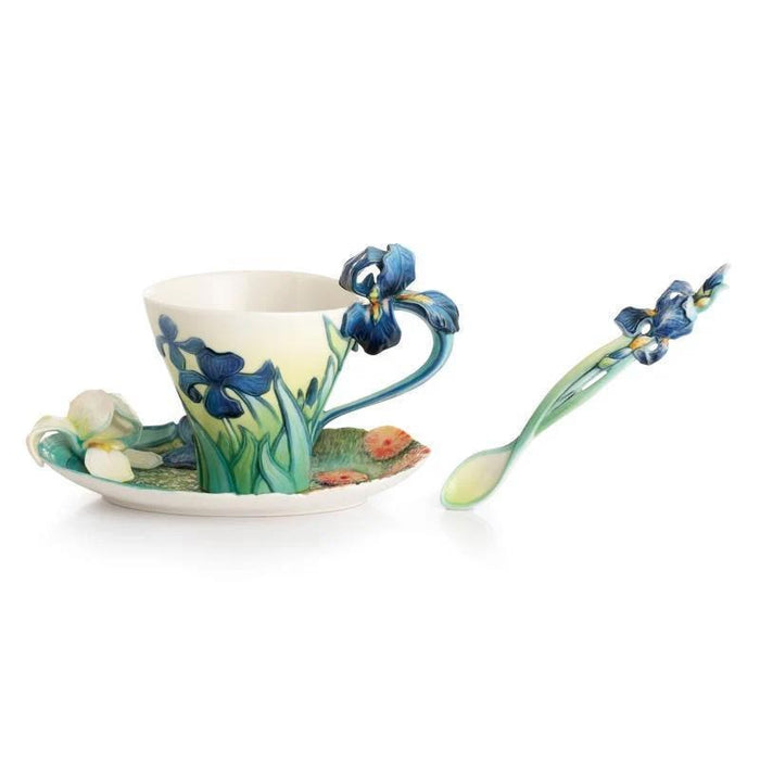 Franz Porcelain Franz Collection Van Gogh Iris Teacup Saucer & Spoon