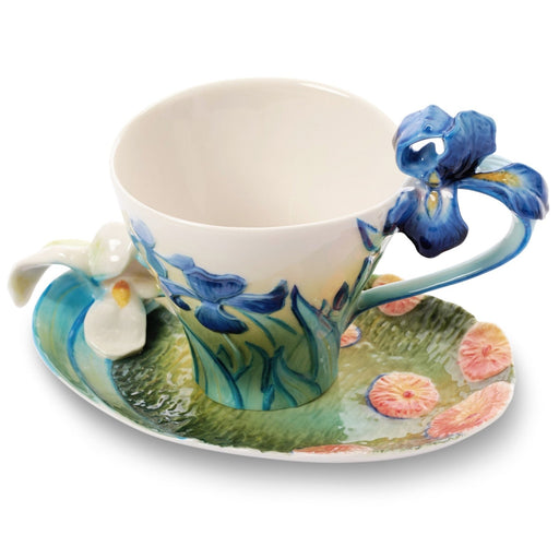 Franz Porcelain Franz Collection Van Gogh Iris Teacup Saucer & Spoon