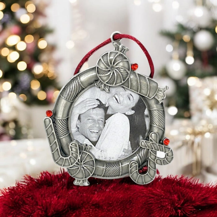 Lemontree Lemontree Pewter Photo Frame Candy Cane Ornament