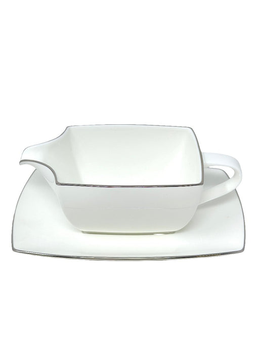 Mikasa MIKASA COUTURE PLATINUM GRAVY BOAT WITH STAND   