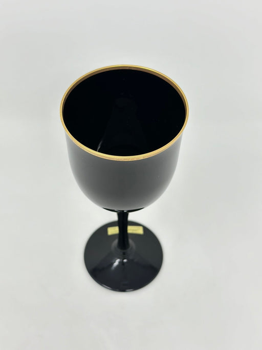 Noritake NORITAKE BLACK AMETHYST REMEMBRANCE EBONY GOLD WINE GLASS   