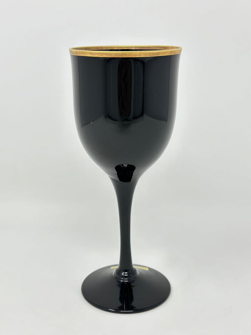 Noritake NORITAKE BLACK AMETHYST REMEMBRANCE EBONY GOLD WINE GLASS   