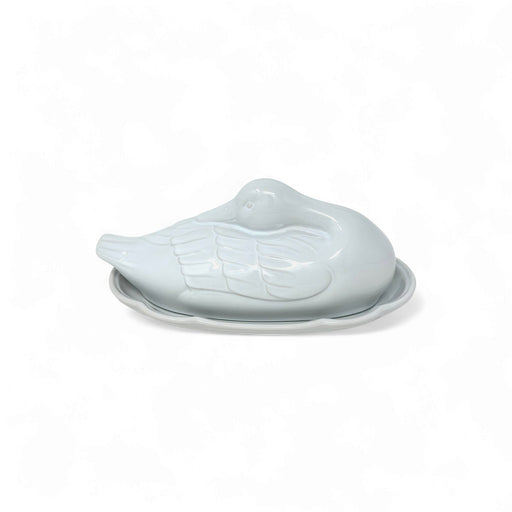 Noritake NORITAKE CENTENNIAL WHITE COVERED DUCK BUTTER DISH   