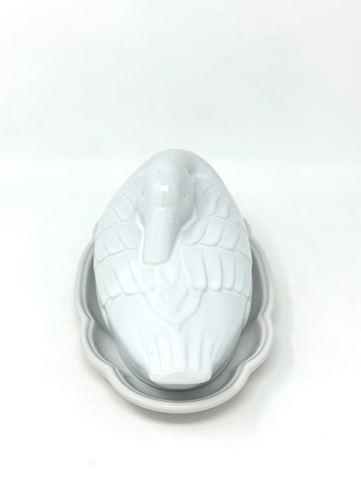 Noritake NORITAKE CENTENNIAL WHITE COVERED DUCK BUTTER DISH   