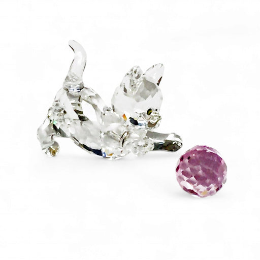 Swarovski SWAROVSKI Crystal KITTEN Playing with Ball - Pink   