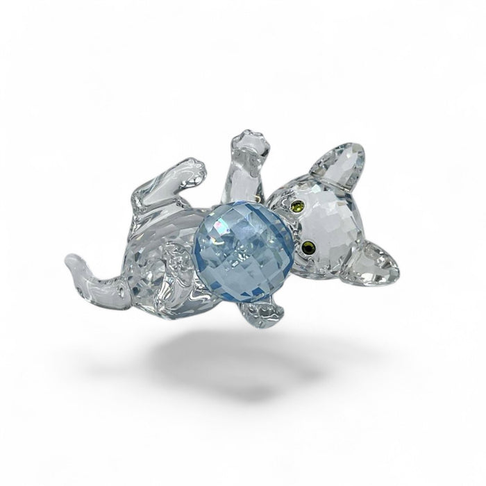 Swarovski SWAROVSKI Crystal KITTEN LYING with blue ball of wool   